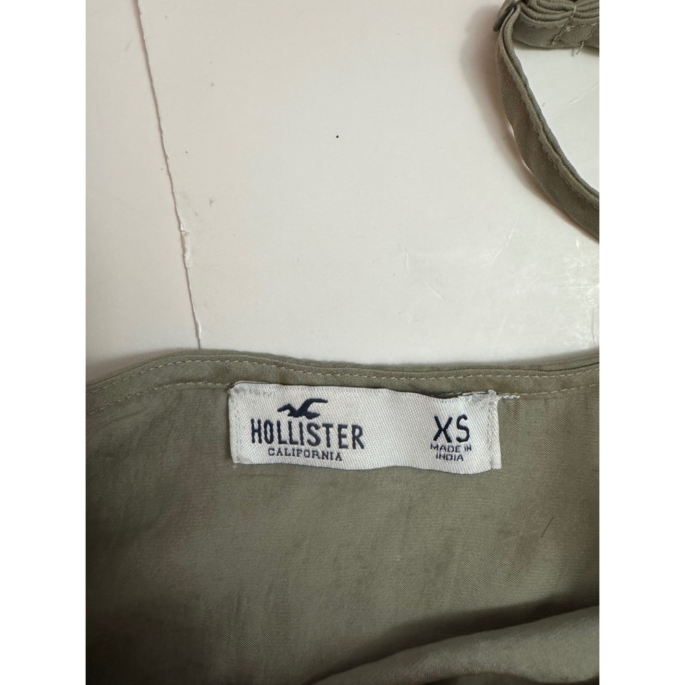 Hollister Olive Green Crochet Lace Trim Cami Top Womens XS Adjustable Straps - Picture 6 of 8